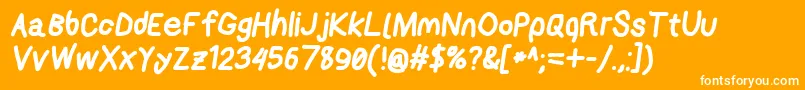 Applestormxbdita-Schriftart – Weiße Schriften auf orangefarbenem Hintergrund