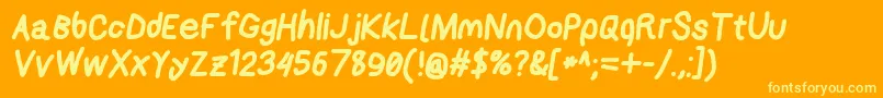 Applestormxbdita-Schriftart – Gelbe Schriften auf orangefarbenem Hintergrund