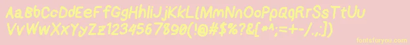 Applestormxbdita-Schriftart – Gelbe Schriften auf rosa Hintergrund