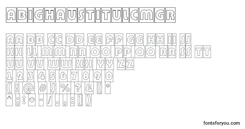 Schriftart ABighaustitulcmgr – Alphabet, Zahlen, spezielle Symbole