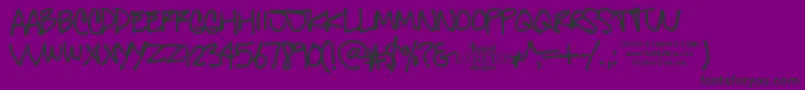 GregsOtherHand Font – Black Fonts on Purple Background