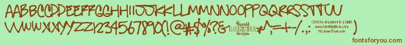fuente GregsOtherHand – Fuentes Marrones Sobre Fondo Verde