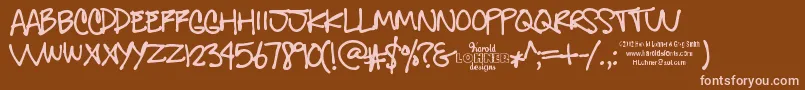 Шрифт GregsOtherHand – розовые шрифты на коричневом фоне