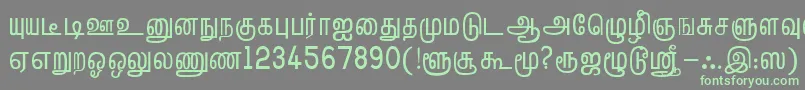 フォントTmlHelvPlain – 灰色の背景に緑のフォント