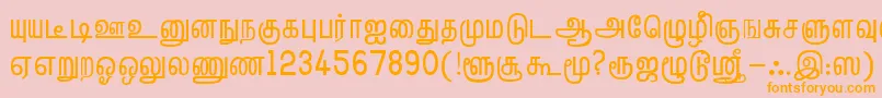 TmlHelvPlain Font – Orange Fonts on Pink Background