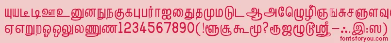 フォントTmlHelvPlain – ピンクの背景に赤い文字