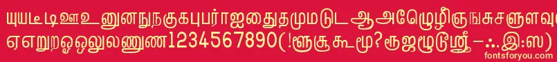 TmlHelvPlain Font – Yellow Fonts on Red Background