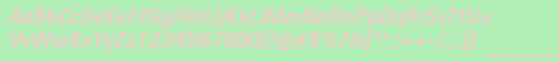 RotisIiSansProBoldItalic Font – Pink Fonts on Green Background