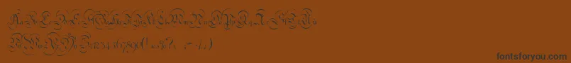 フォントStrassburgFraktur – 黒い文字が茶色の背景にあります