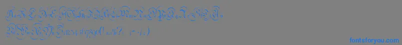 StrassburgFraktur-Schriftart – Blaue Schriften auf grauem Hintergrund