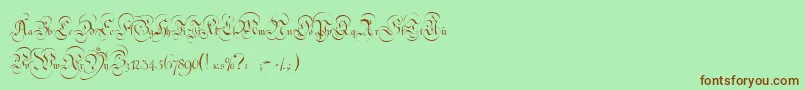 fuente StrassburgFraktur – Fuentes Marrones Sobre Fondo Verde