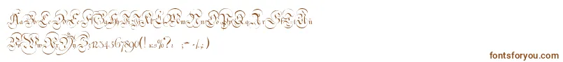 StrassburgFraktur-Schriftart – Braune Schriften auf weißem Hintergrund