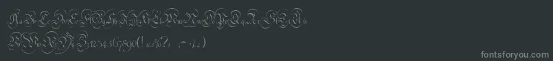 フォントStrassburgFraktur – 黒い背景に灰色の文字