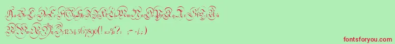 fuente StrassburgFraktur – Fuentes Rojas Sobre Fondo Verde