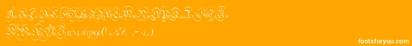 StrassburgFraktur-Schriftart – Weiße Schriften auf orangefarbenem Hintergrund