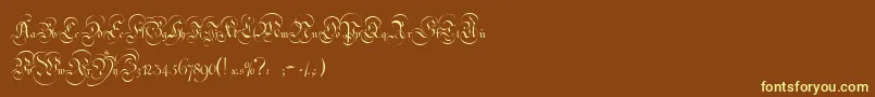 StrassburgFraktur-Schriftart – Gelbe Schriften auf braunem Hintergrund