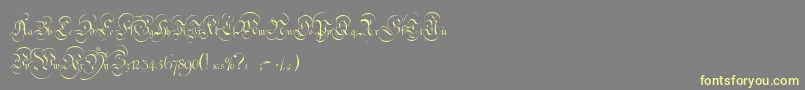 StrassburgFraktur-Schriftart – Gelbe Schriften auf grauem Hintergrund