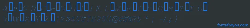 BlockshadowItalic Font – Blue Fonts on Black Background