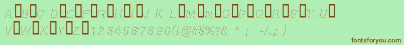 BlockshadowItalic Font – Brown Fonts on Green Background