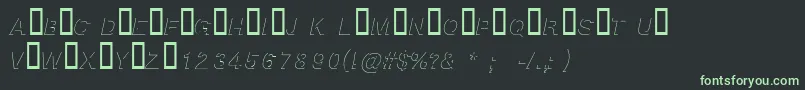 BlockshadowItalic-fontti – vihreät fontit mustalla taustalla