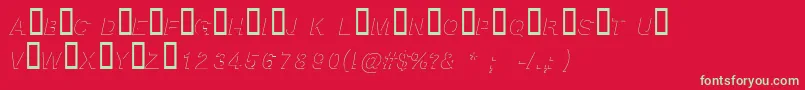 BlockshadowItalic Font – Green Fonts on Red Background