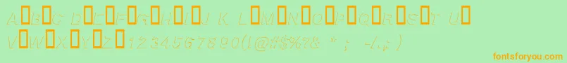 BlockshadowItalic Font – Orange Fonts on Green Background