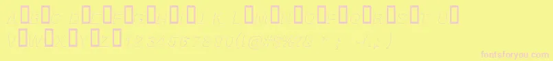 フォントBlockshadowItalic – ピンクのフォント、黄色の背景