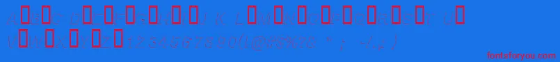 BlockshadowItalic Font – Red Fonts on Blue Background