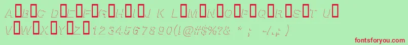 BlockshadowItalic Font – Red Fonts on Green Background