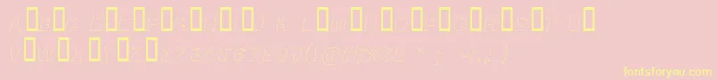 BlockshadowItalic-Schriftart – Gelbe Schriften auf rosa Hintergrund