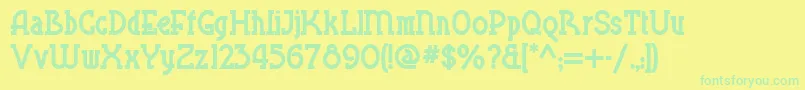 Blue Plate Special Nf Font – Green Fonts on Yellow Background