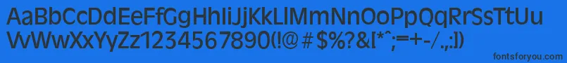 フォントRavennaserialMediumRegular – 黒い文字の青い背景