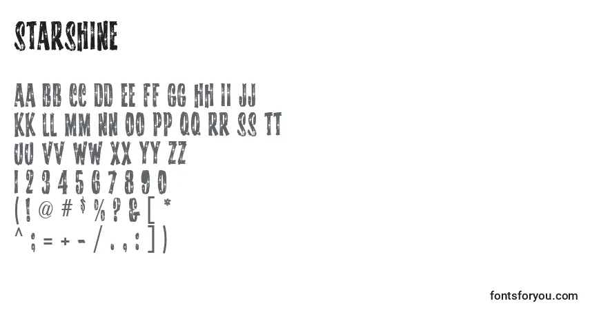 Starshine-fontti – aakkoset, numerot, erikoismerkit