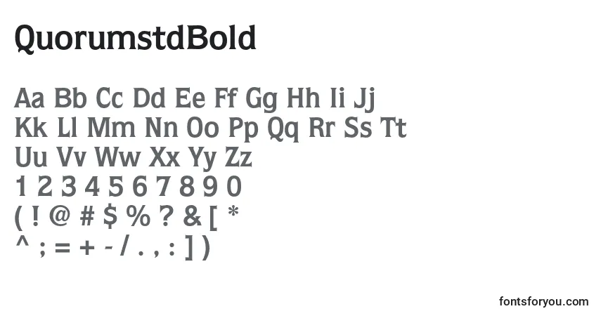 Czcionka QuorumstdBold – alfabet, cyfry, specjalne znaki