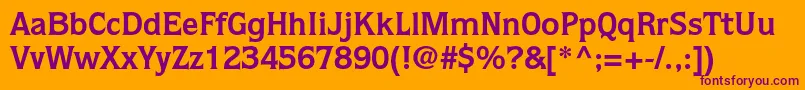 フォントQuorumstdBold – オレンジの背景に紫のフォント