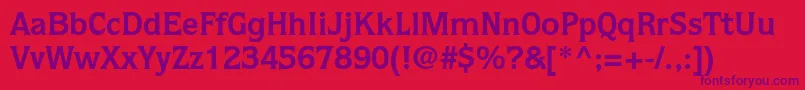 QuorumstdBold-Schriftart – Violette Schriften auf rotem Hintergrund