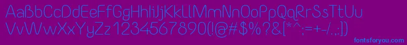 YaahowuLight Font – Blue Fonts on Purple Background