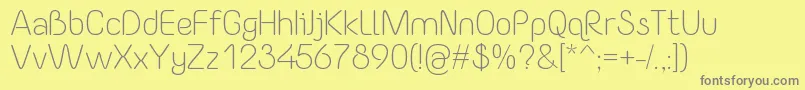 YaahowuLight Font – Gray Fonts on Yellow Background