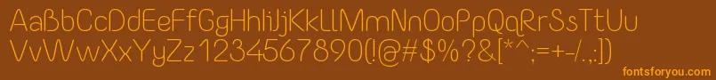 YaahowuLight Font – Orange Fonts on Brown Background