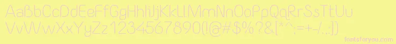 YaahowuLight Font – Pink Fonts on Yellow Background