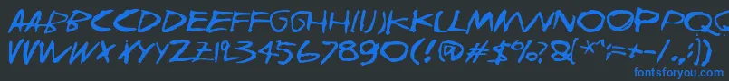 Joskusei Font – Blue Fonts on Black Background