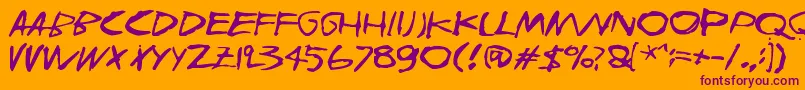 Joskusei Font – Purple Fonts on Orange Background