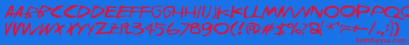 Joskusei Font – Red Fonts on Blue Background