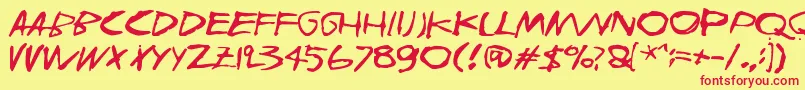 Joskusei Font – Red Fonts on Yellow Background