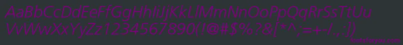 Шрифт FrutigerltstdLightitalic – фиолетовые шрифты на чёрном фоне