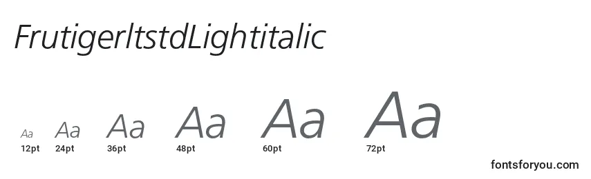 FrutigerltstdLightitalic Font Sizes