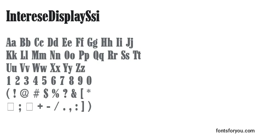 Czcionka IntereseDisplaySsi – alfabet, cyfry, specjalne znaki