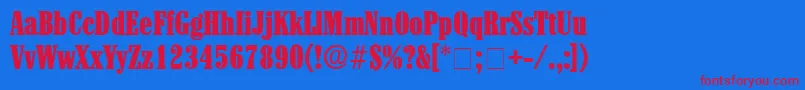 IntereseDisplaySsi Font – Red Fonts on Blue Background