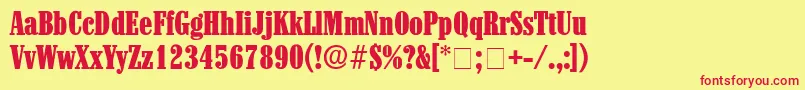 IntereseDisplaySsi Font – Red Fonts on Yellow Background