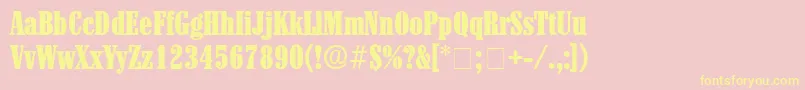 IntereseDisplaySsi Font – Yellow Fonts on Pink Background